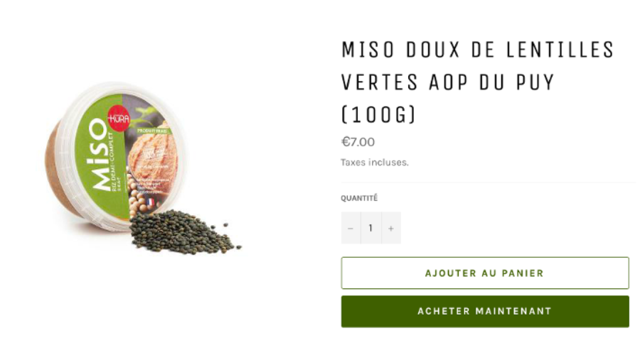 Miso Doux de Lentilles Vertes AOP du Puy